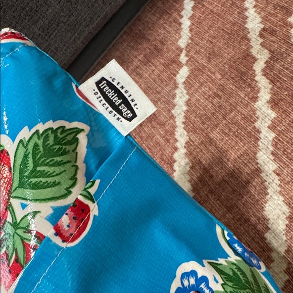 Freckled Sage Genuine Oilcloth Strawberry Tote / Utility Bag - Picture 7 of 8